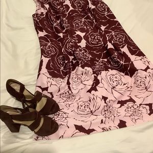 Burgundy and pink dress